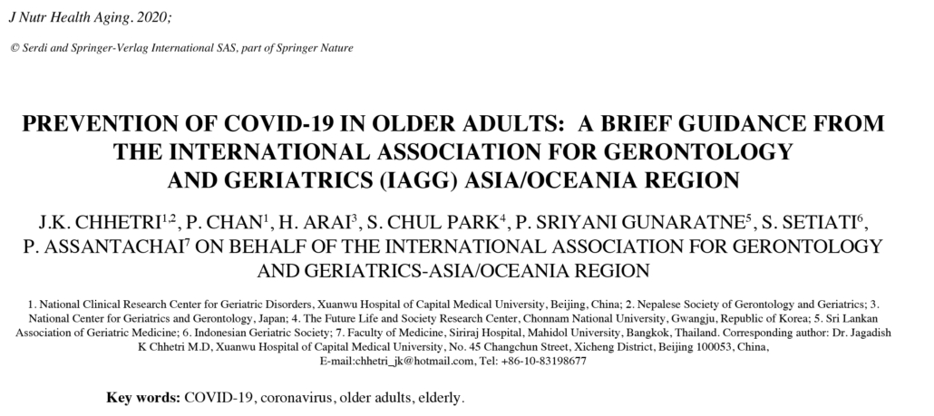 Prevent Covid-19 Older Adults IAGG Report